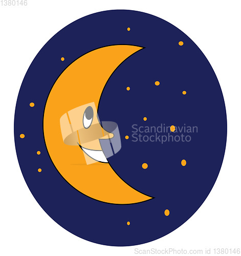 Image of Smiling moon vector or color illustration