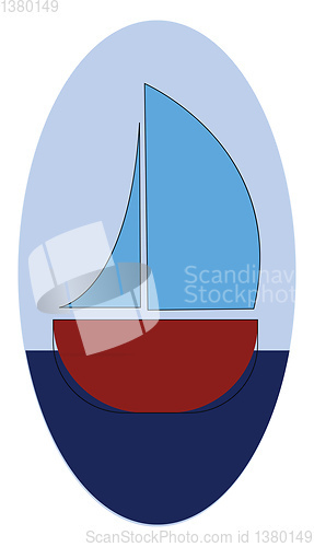 Image of A small sailing ship vector or color illustration