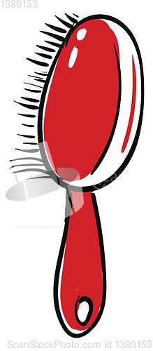 Image of A handy red hairbrush vector or color illustration