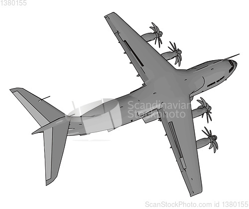 Image of Powered aircraft its working vector or color illustration