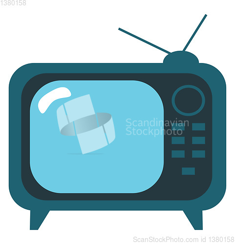 Image of Clipart of an old-fashioned television set vector color drawing 