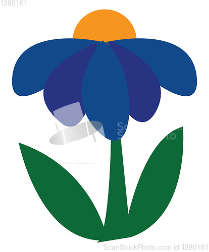 Image of A blossomed blue flower vector or color illustration