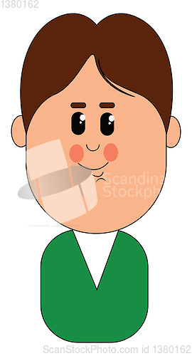 Image of Cartoon character of a smiling boy vector or color illustration