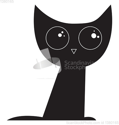 Image of Image of black cat, vector or color illustration.