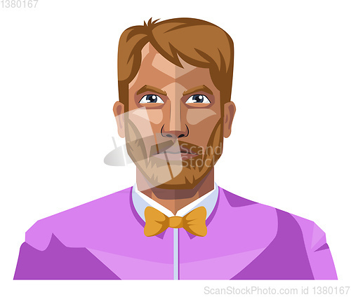 Image of Full bearded guy illustration vector on white background