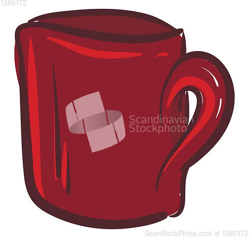 Image of Image of cup scarlet - bright red color cup, vector or color ill