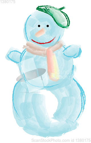 Image of A snowman vector or color illustration