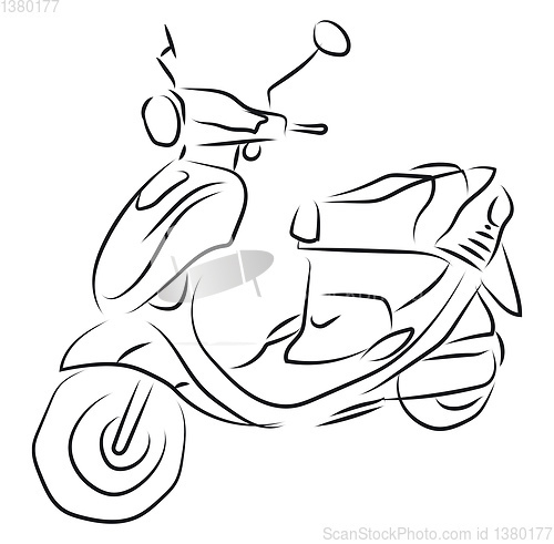 Image of Scooter sketch illustration vector on white background 