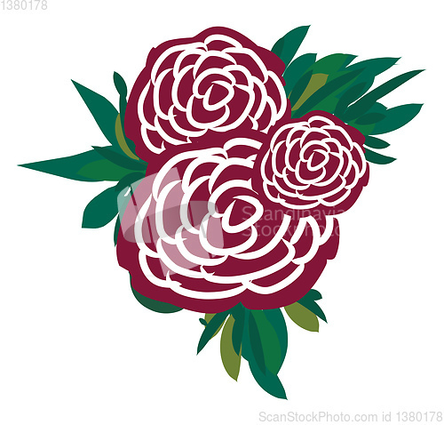 Image of A bunch of roses vector or color illustration