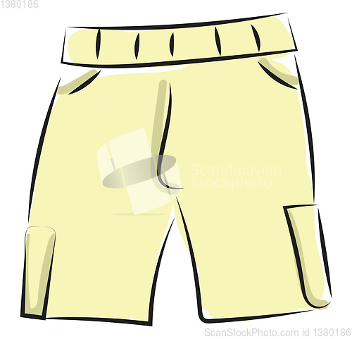 Image of Clipart of a showcase yellow-colored trousers/Shorts vector or c