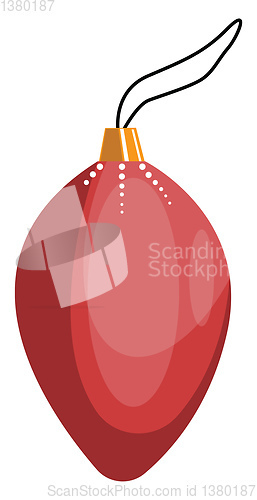 Image of Simple red christmas decoration for tree vector illustration on 