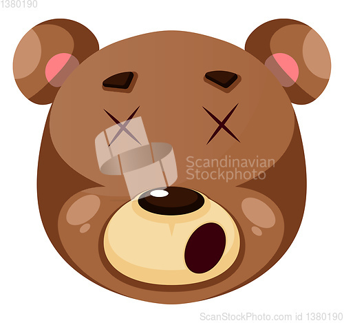 Image of Bear is feeling dizzy, illustration, vector on white background.