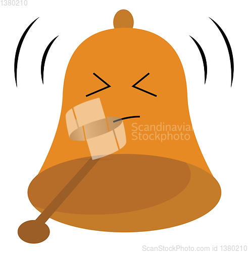 Image of Emoji of a brown bell vector or color illustration