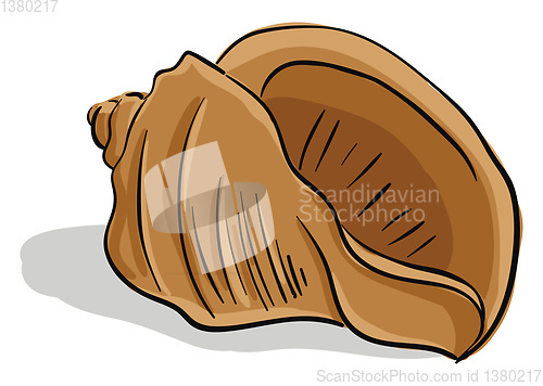 Image of Brown-colored cartoon seashell/Screw-shaped seashell/Gastropod s