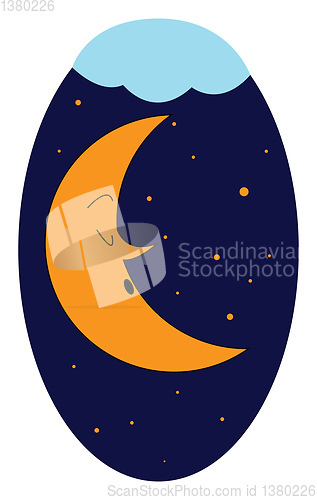 Image of Sleeping moon illustration vector on white background 