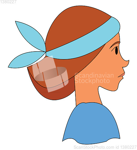 Image of Girl with blue hair accessory vector illustration 