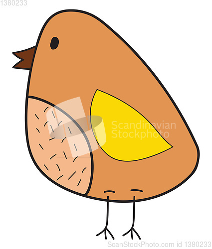 Image of Chubby bird vector or color illustration