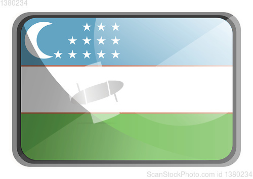 Image of Vector illustration of Uzbekistan flag on white background.