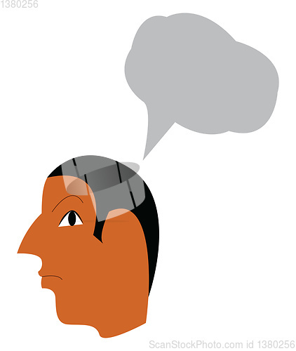 Image of A man with thought vector or color illustration