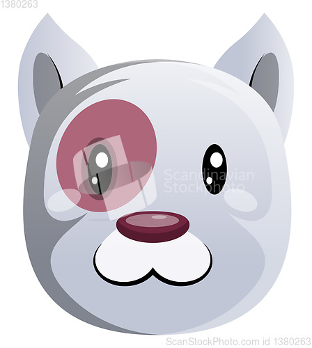 Image of Simple white cartoon puppy vector illustartion on white backgrou