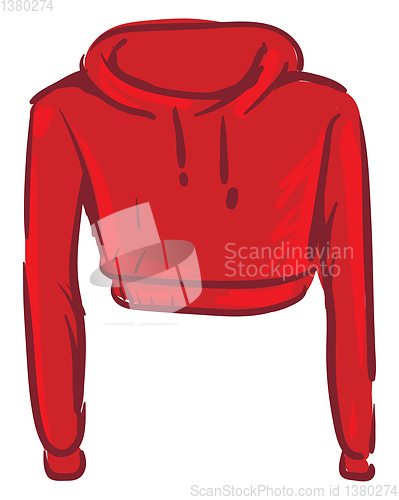 Image of A red hoody vector or color illustration