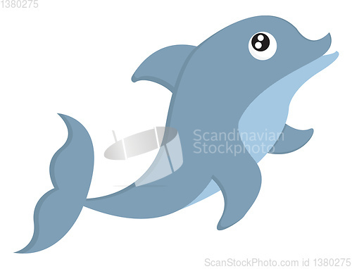 Image of Blue dolphin vector or color illustration