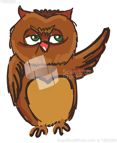 Image of An owl waving vector or color illustration