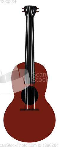 Image of Clipart of a maroon guitar vector or color illustration