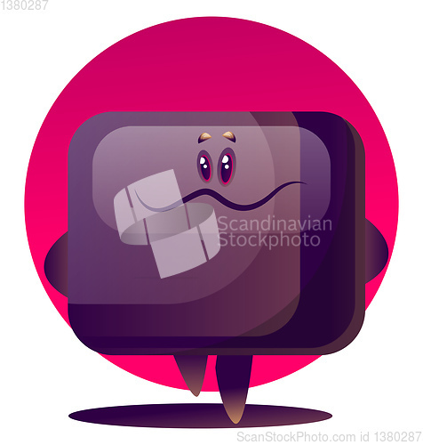 Image of Purple cartoon TV monster vector illustartion on white backgroun
