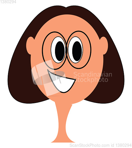 Image of Girl with short black hair and glasses vector illustration 