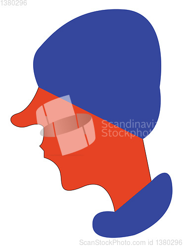 Image of Boy wearing blue head cap vector or color illustration