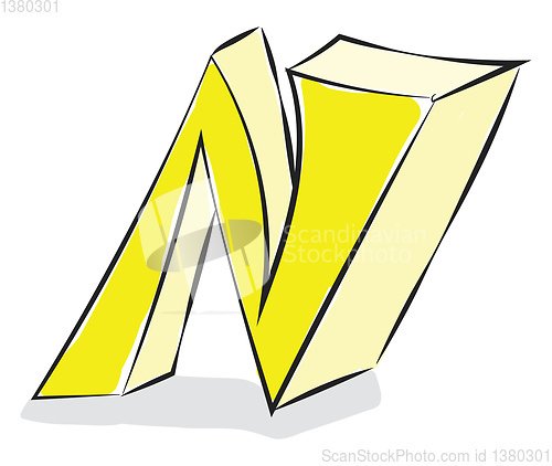 Image of Letter N alphabet vector or color illustration