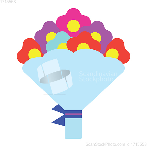 Image of Tulips bouquet icon with tied bow