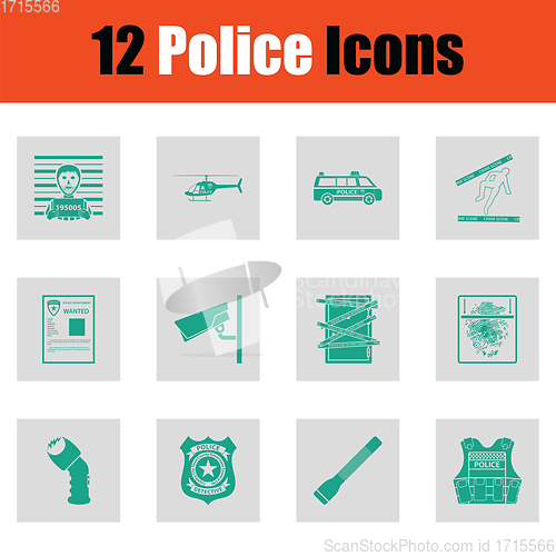 Image of Set of police icons