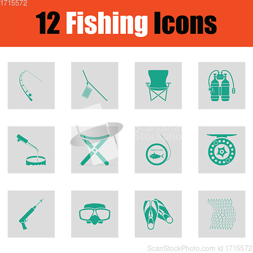 Image of Fishing icon set