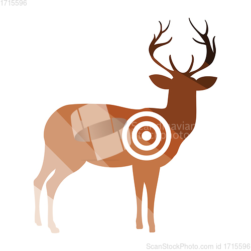 Image of Deer silhouette with target  icon