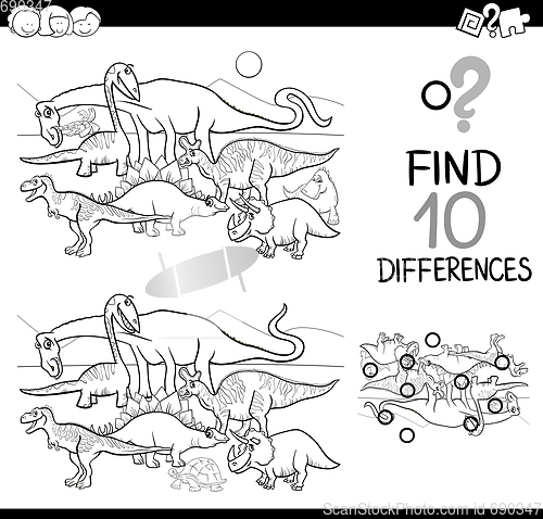 Image of differences game with dinos