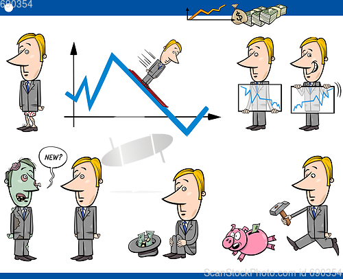 Image of business cartoon concept set