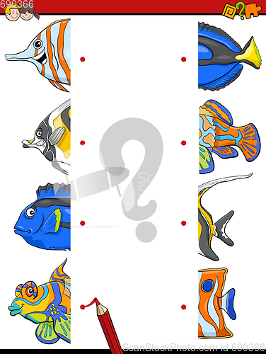 Image of match the fish halves activity