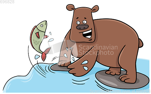 Image of fishing bear cartoon character