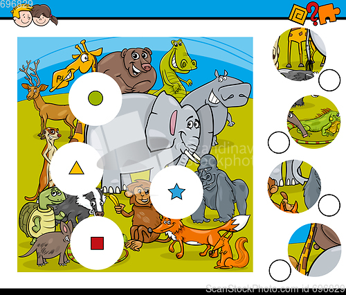 Image of animal match pieces game