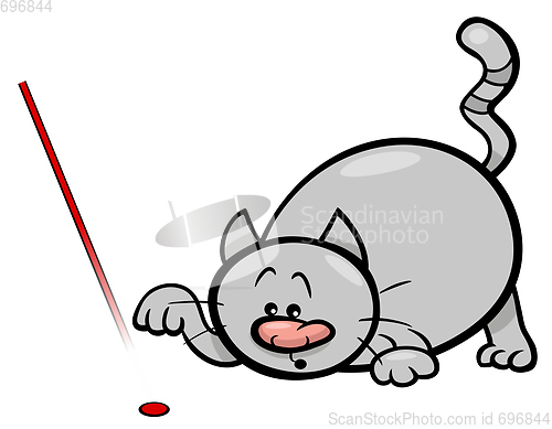 Image of cat play with laser cartoon