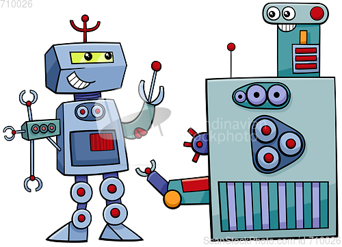 Image of robot characters cartoon illustration