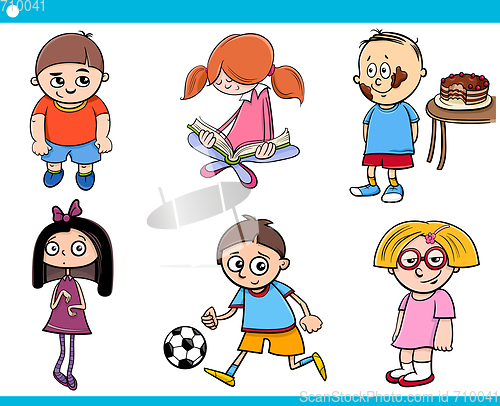 Image of children characters cartoon set