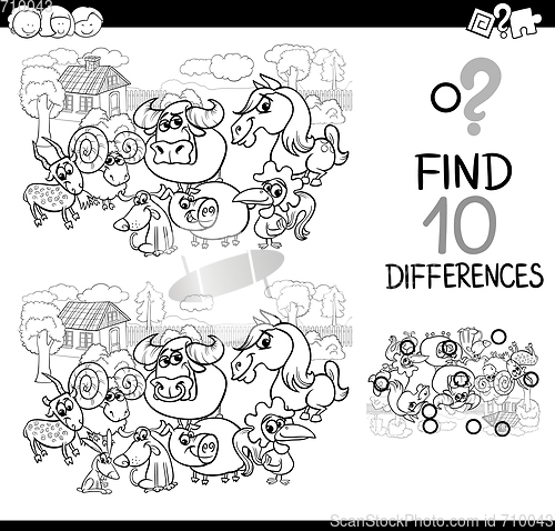 Image of farm animals difference game