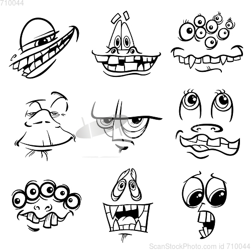 Image of black and white monster characters