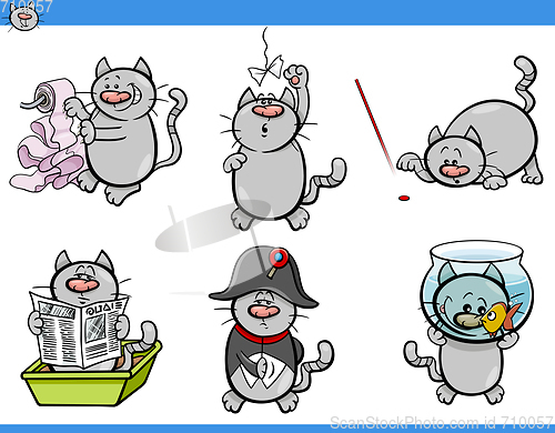 Image of cat humor characters set