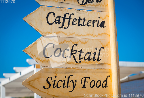 Image of Sicily Food sign