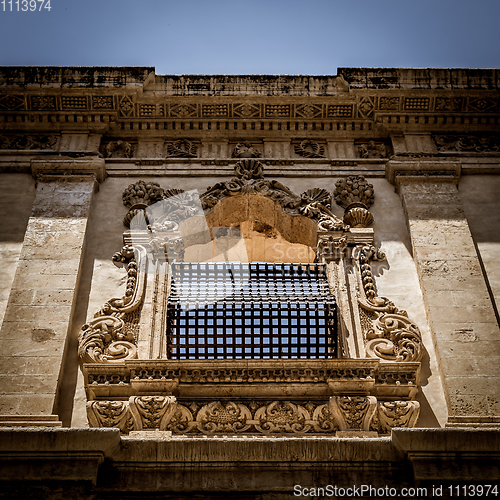 Image of NOTO, ITALY - traditional window design in the monastery close t