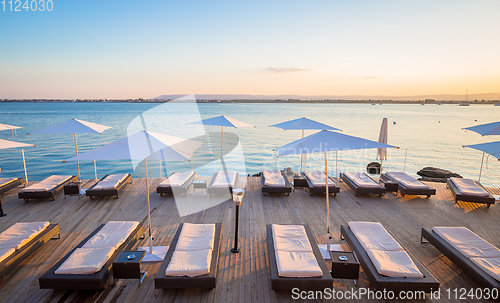 Image of SYRACUSE, ITALY - sunset in front of the sea